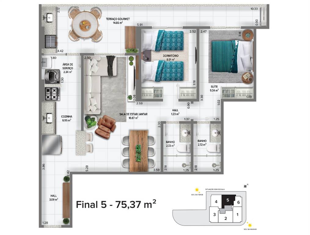 Apartamento, 2 quartos, 79 m² - Foto 3