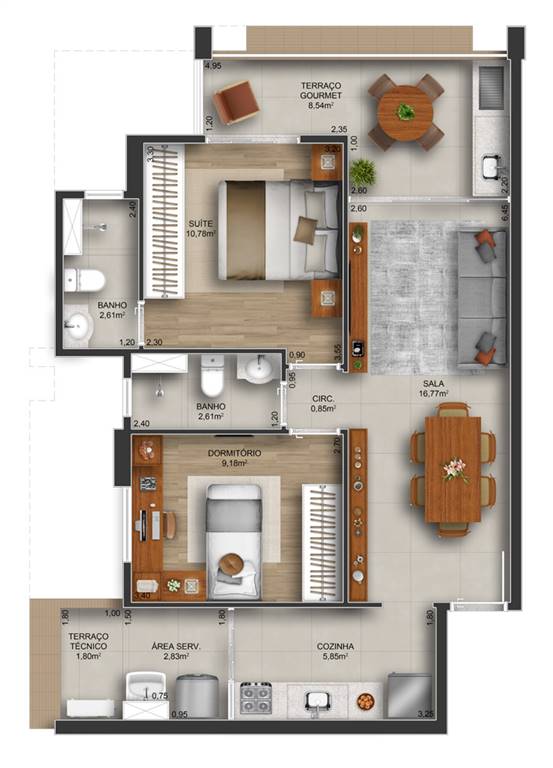 Apartamento à venda com 2 quartos, 75m² - Foto 5
