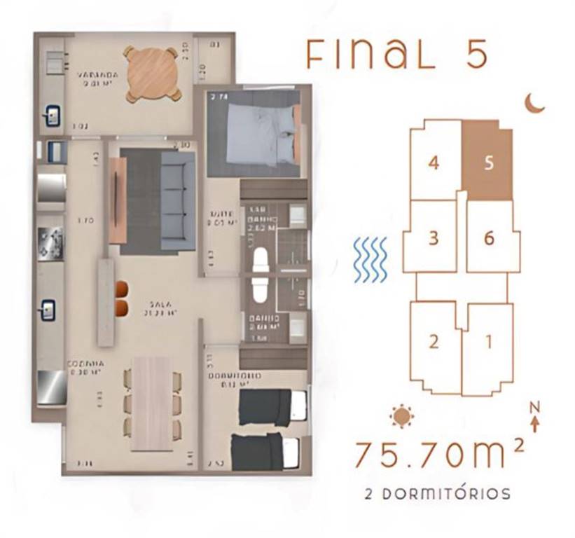 Apartamento, 2 quartos, 76 m² - Foto 2