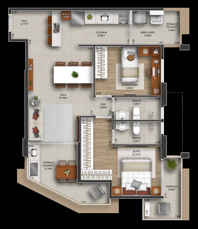 Apartamento à venda com 2 quartos, 87m² - Foto 6