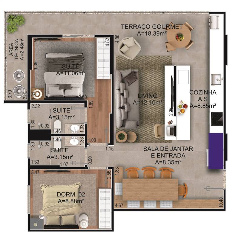 Apartamento, 2 quartos, 80 m² - Foto 6