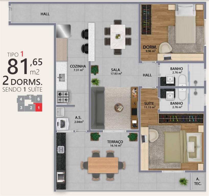Apartamento, 2 quartos, 82 m² - Foto 7