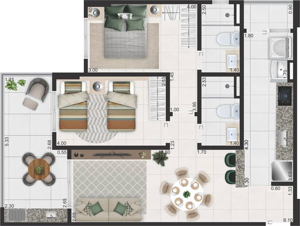 Apartamento, 2 quartos, 81 m² - Foto 2