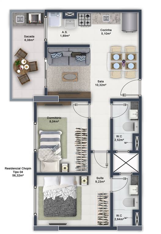 Apartamento, 2 quartos, 57 m² - Foto 15