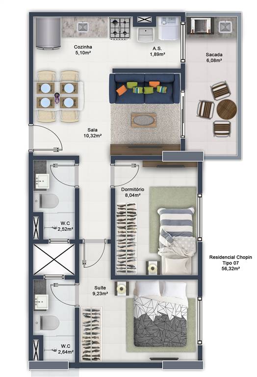 Apartamento, 2 quartos, 57 m² - Foto 15