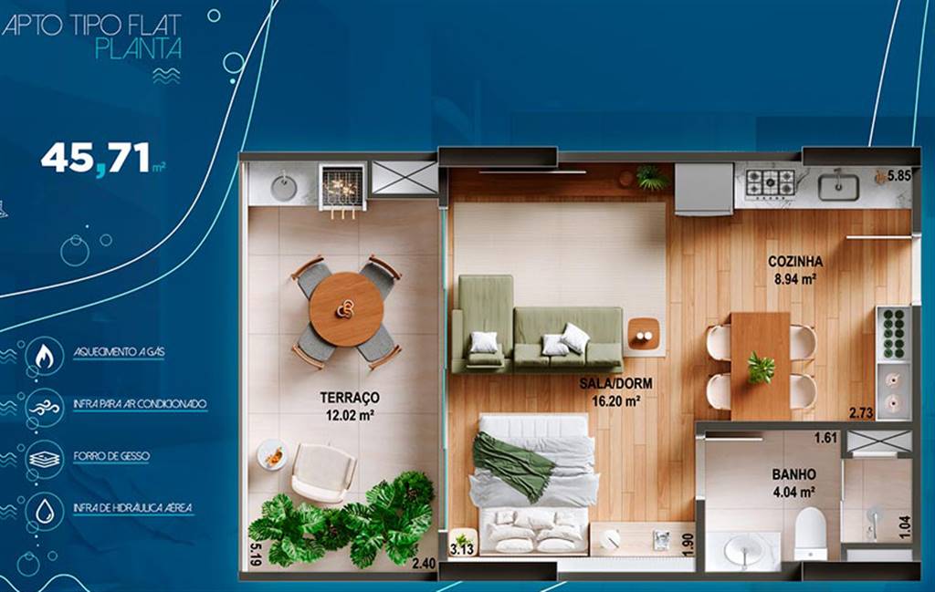 Apartamento, 1 quarto, 46 m² - Foto 14
