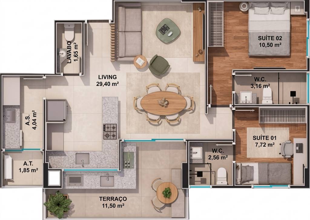 Apartamento, 2 quartos, 80 m² - Foto 17