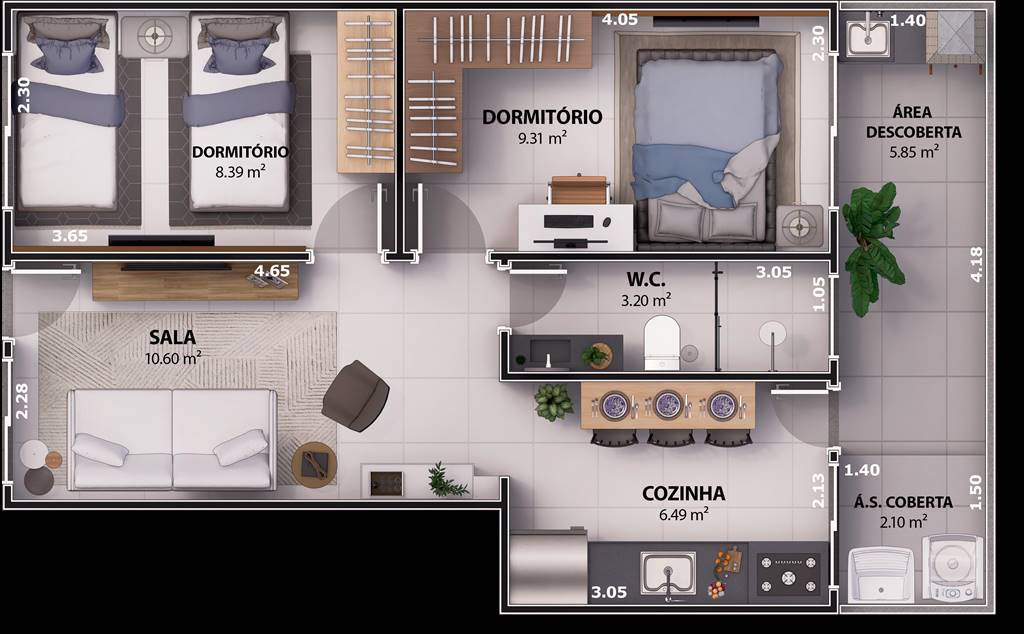 Casa, 2 quartos, 45 m² - Foto 8