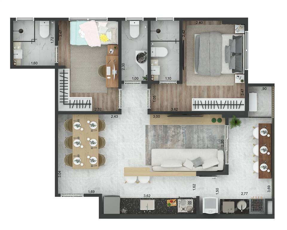 Apartamento, 2 quartos, 64 m² - Foto 3