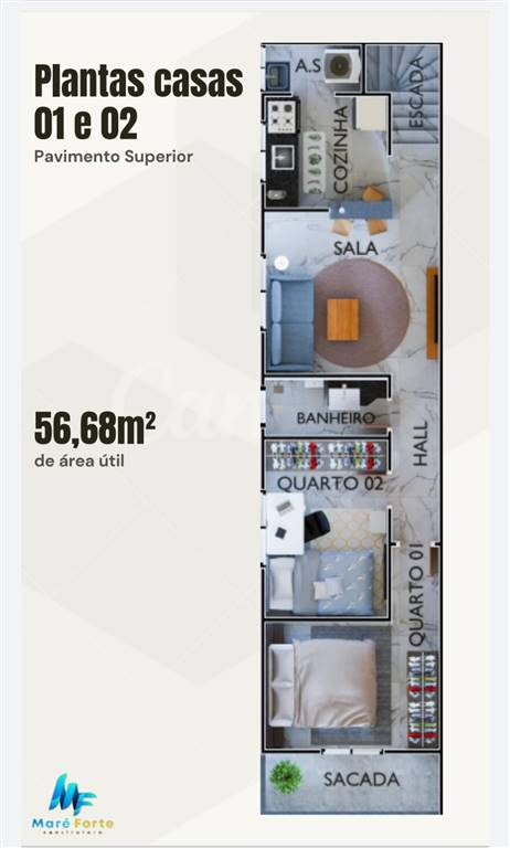 Casa, 2 quartos, 57 m² - Foto 2