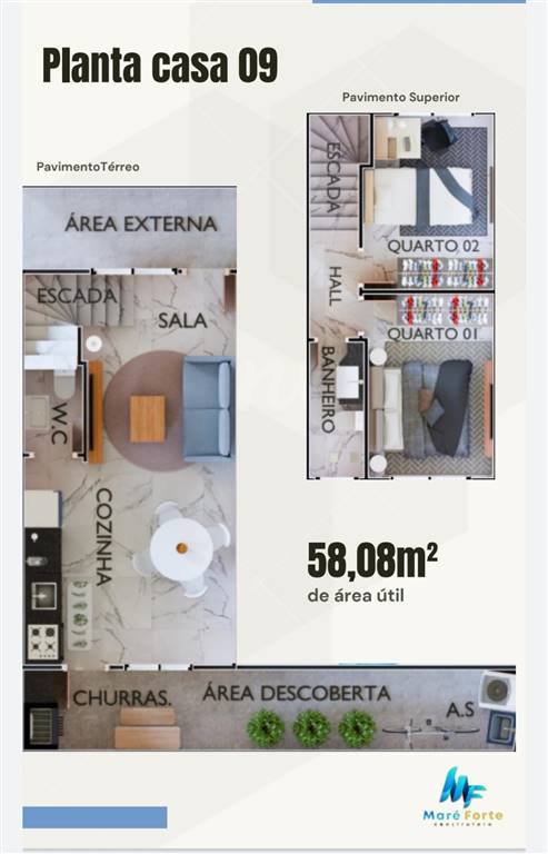 Sobrado, 2 quartos, 58 m² - Foto 2