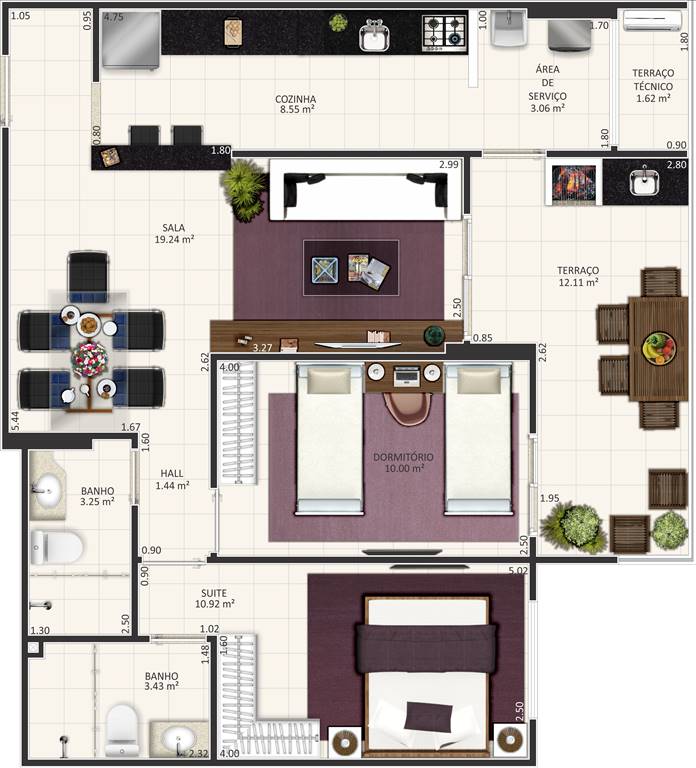 Apartamento, 2 quartos, 82 m² - Foto 2