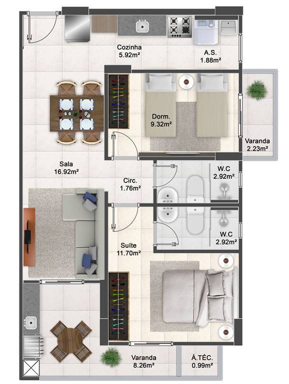 Apartamento, 2 quartos, 74 m² - Foto 7