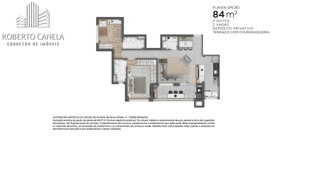 Apartamento, 2 quartos, 84 m² - Foto 3