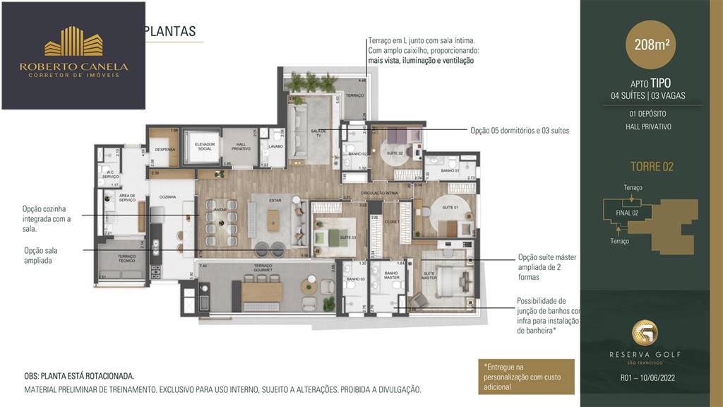 Apartamento à venda com 4 quartos, 208m² - Foto 5