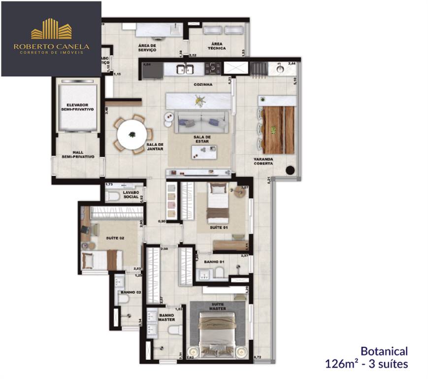 Apartamento, 3 quartos, 126 m² - Foto 2
