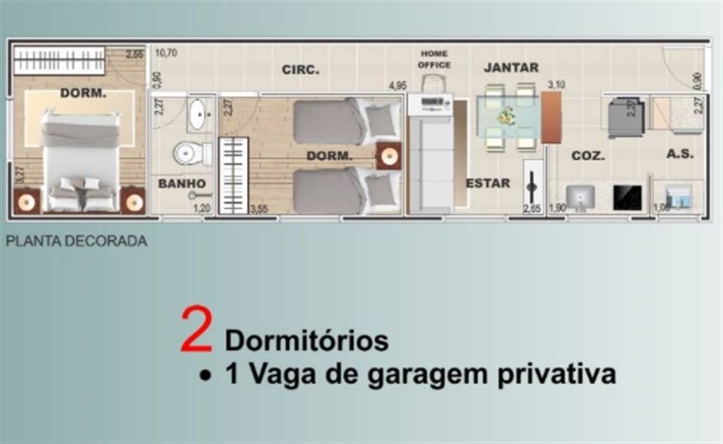 Apartamento, 2 quartos, 48 m² - Foto 2