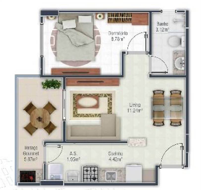 Apartamento, 1 quarto, 42 m² - Foto 7