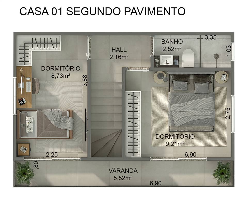 Sobrado, 2 quartos, 75 m² - Foto 6