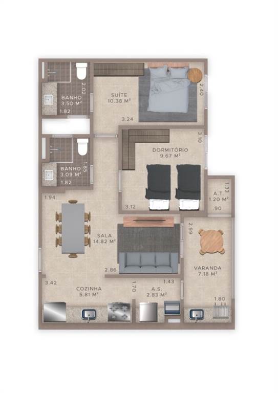 Apartamento, 2 quartos, 69 m² - Foto 17