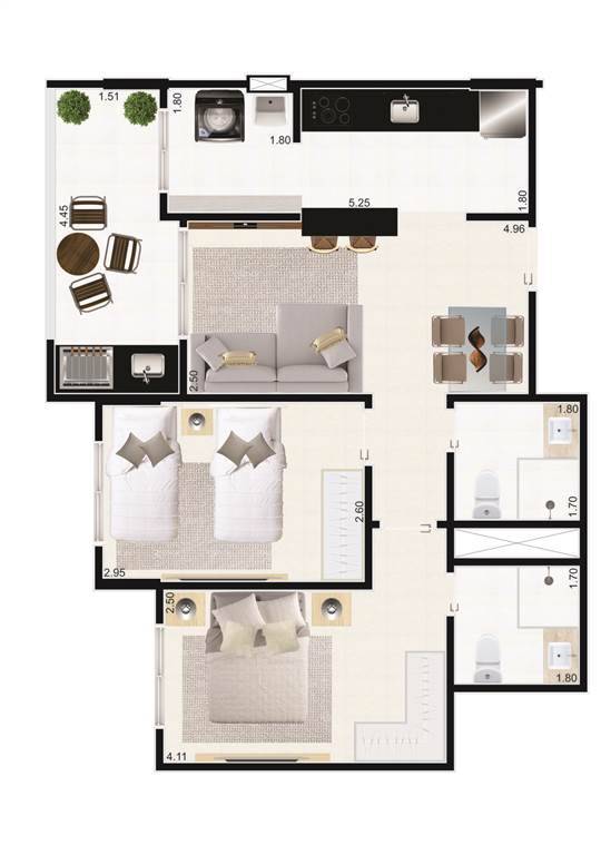 Apartamento, 2 quartos, 68 m² - Foto 6