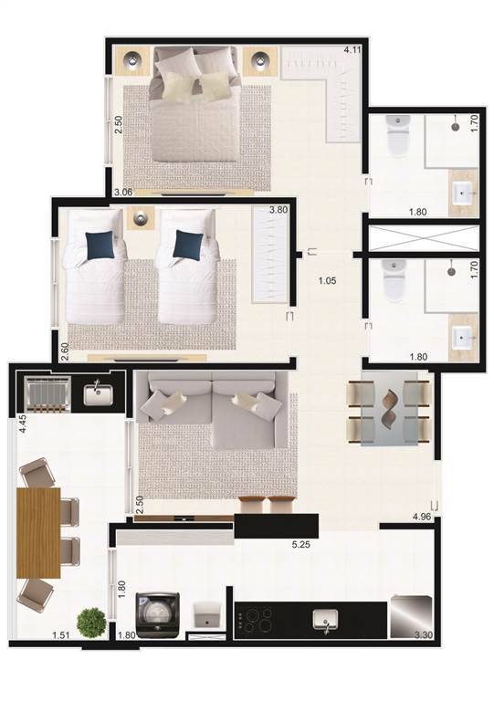 Apartamento, 2 quartos, 68 m² - Foto 4