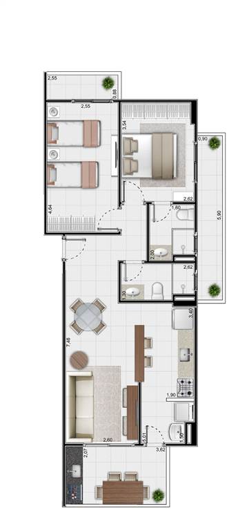 Apartamento, 2 quartos, 80 m² - Foto 18