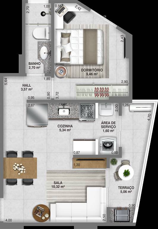Apartamento, 1 quarto, 42 m² - Foto 9