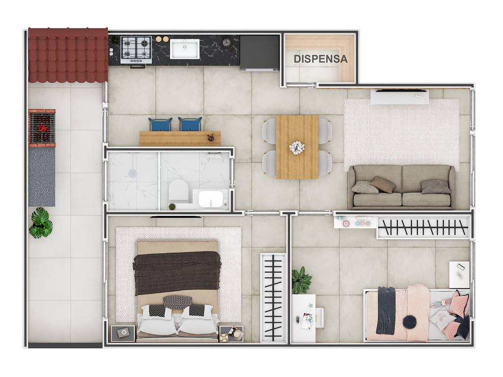Casa, 2 quartos, 44 m² - Foto 1