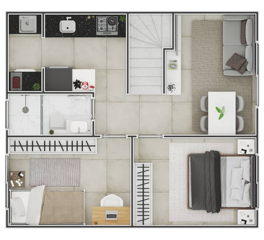 Sobrado, 2 quartos, 53 m² - Foto 6