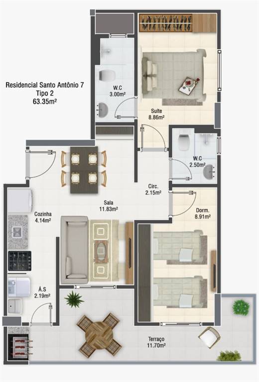 Apartamento, 1 quarto, 45 m² - Foto 7
