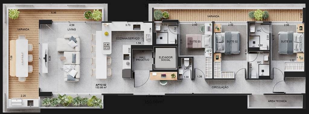 Apartamento, 3 quartos, 151 m² - Foto 2