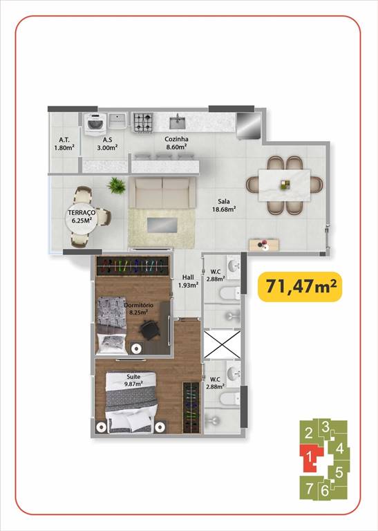 Apartamento com 2 dorms, Guilhermina, Praia Grande - R$ 464 mil, Cod: 2731