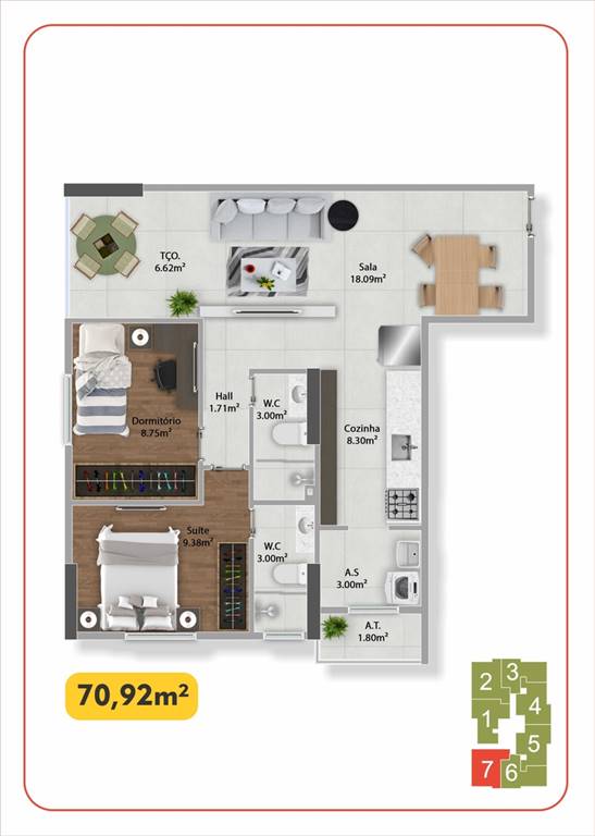 Apartamento com 2 dorms, Guilhermina, Praia Grande - R$ 476 mil, Cod: 2770