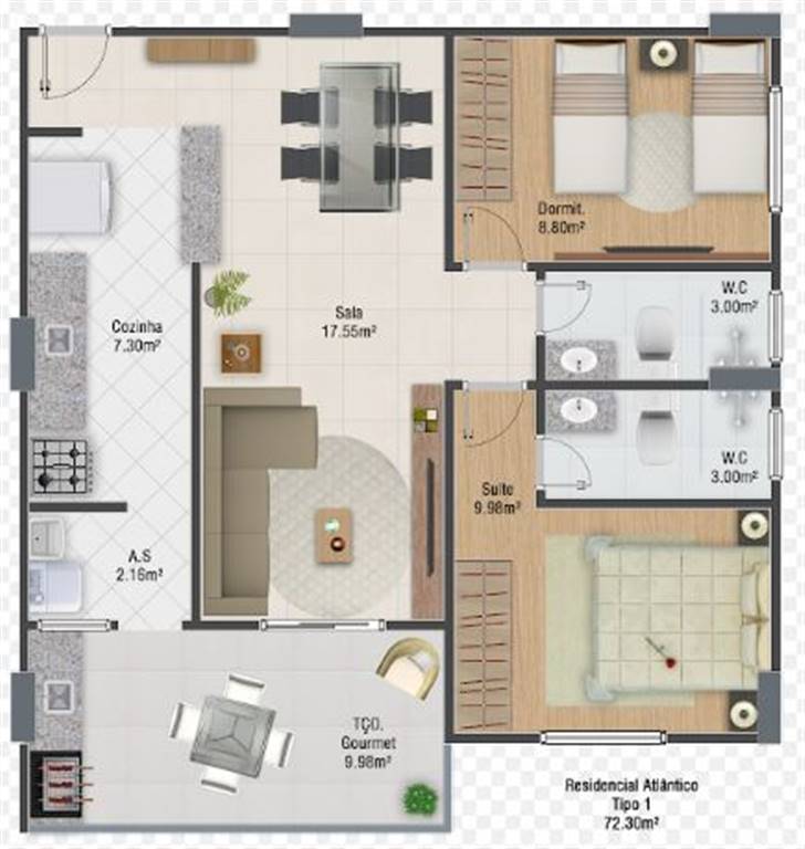 Apartamento, 2 quartos, 72 m² - Foto 4