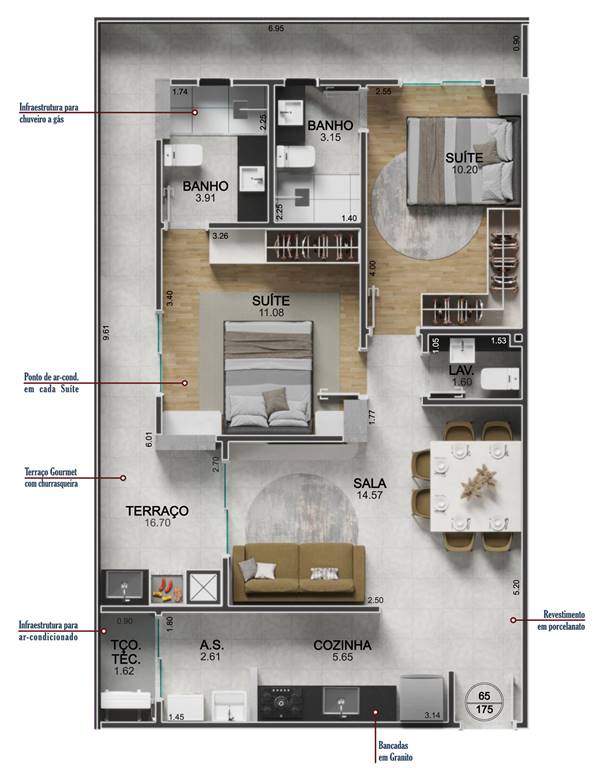 Apartamento, 2 quartos, 83 m² - Foto 2