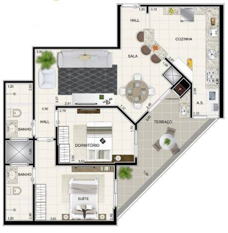 Apartamento, 2 quartos, 75 m² - Foto 3