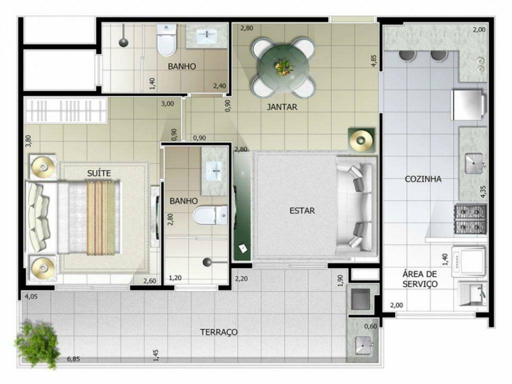 Apartamento, 1 quarto, 60 m² - Foto 1