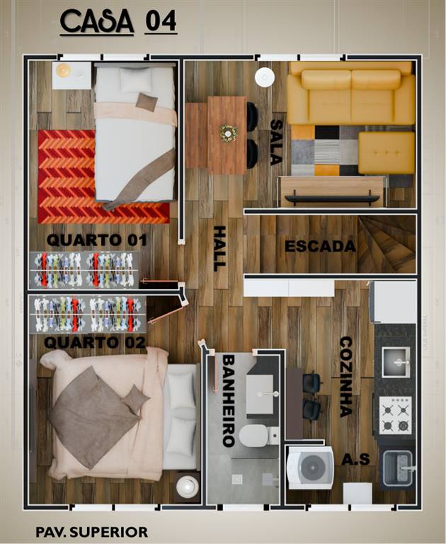 Casa, 2 quartos, 52 m² - Foto 6