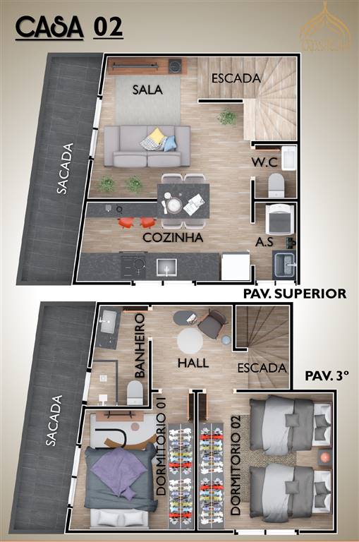 Sobrado, 2 quartos, 75 m² - Foto 9