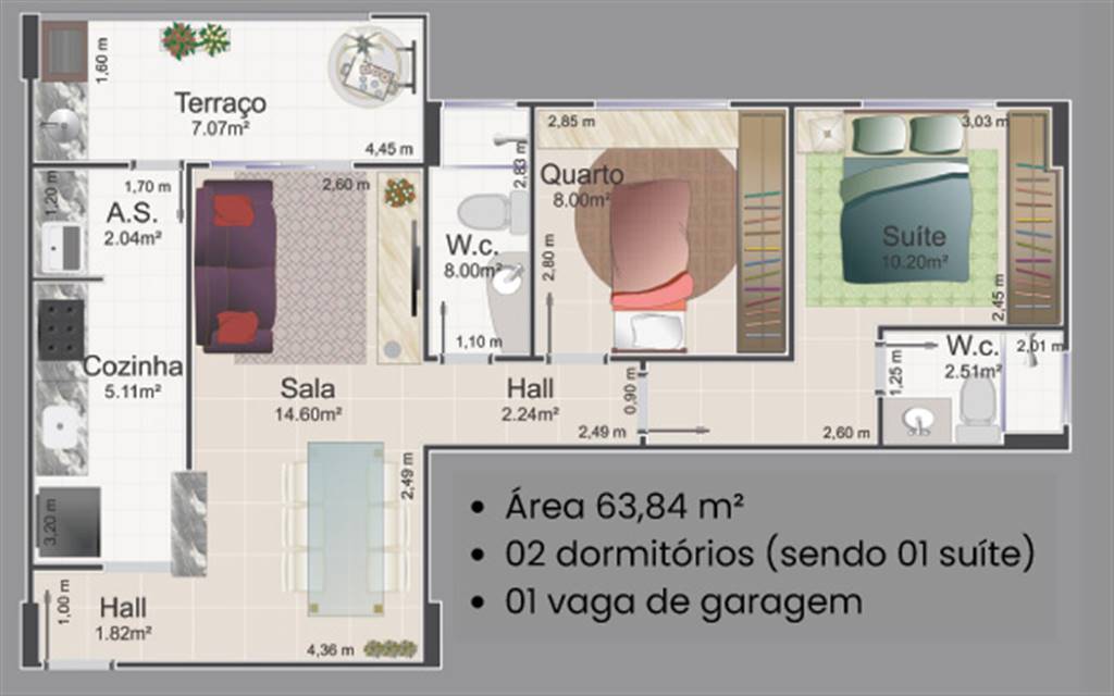 Apartamento, 2 quartos, 64 m² - Foto 6