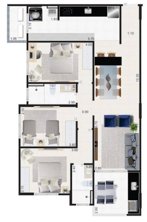 Apartamento, 3 quartos, 96 m² - Foto 7